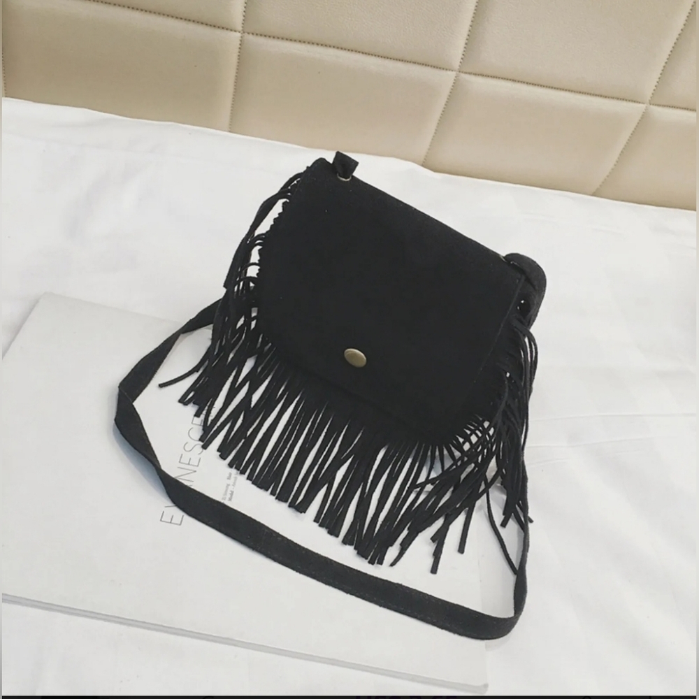 Girl's fringe purse (Black)
